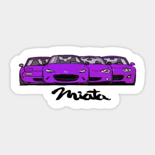 MX5 Miata Generations Purple Sticker